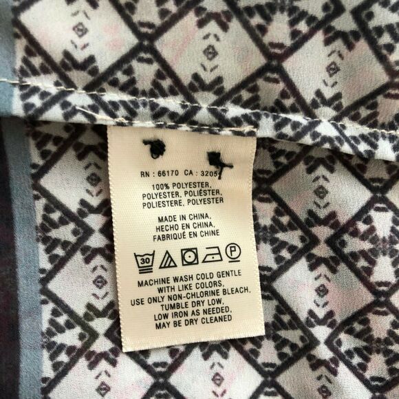 Anthropologie HD in Paris Womens Kaveri Geometric Print Blouse Pullover Top 2 - Picture 7 of 8